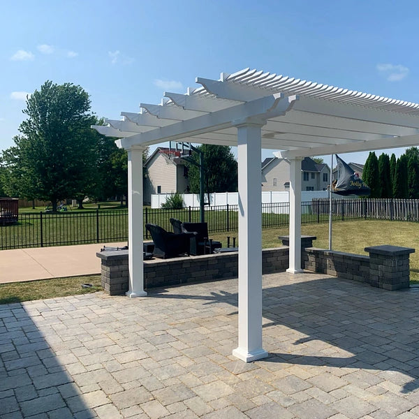 Traditional 12×12 Freestanding White Pergola