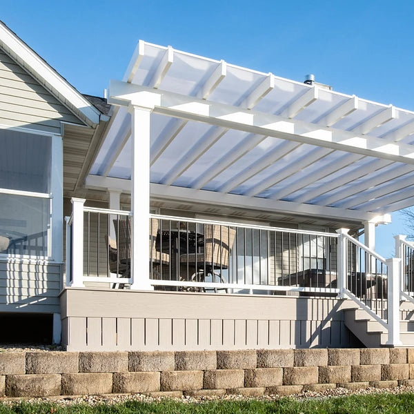 16×16 Freestanding Rain Proof Pergola – White