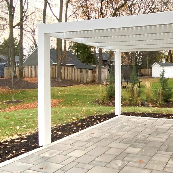 Modern 12×12 Freestanding White Pergola