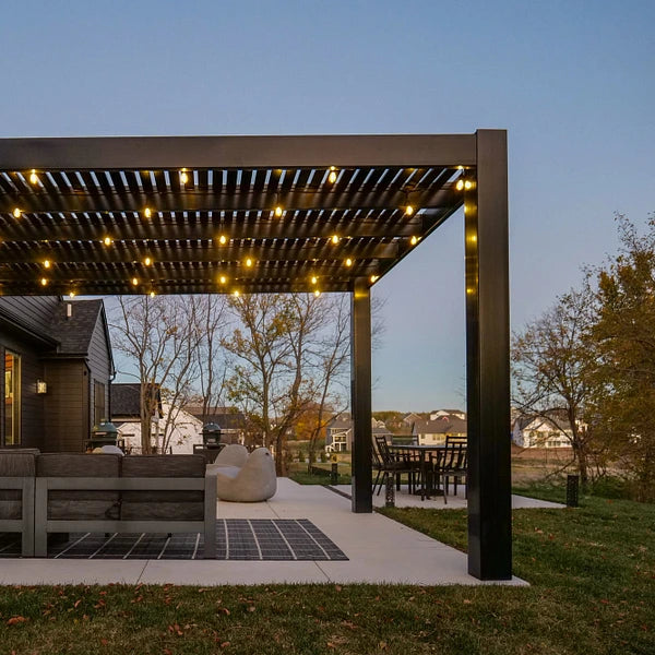 Modern 16×16 Freestanding Black Pergola