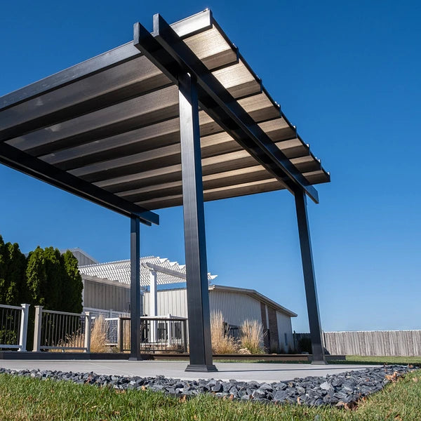 12×16 Freestanding Rain Proof Pergola – Black