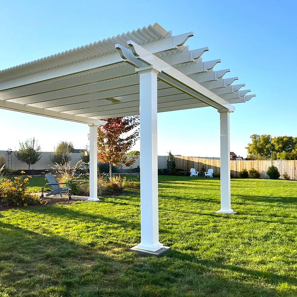 Traditional 16×16 Freestanding White Pergola