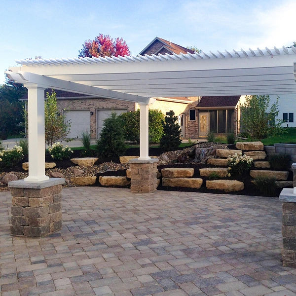 Traditional 20×20 Freestanding White Pergola